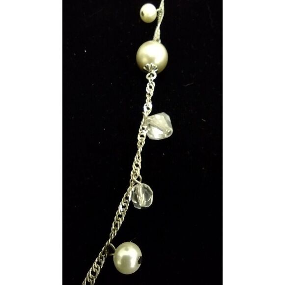 Premier Designs Faux Pearl and Bead Silver Necklace - Picture 2 of 6